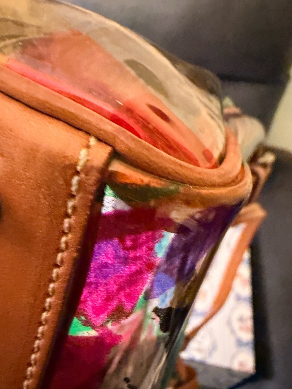 Prada Venezia Colorful Abstract Printed Tote Bag with Tan Leather Trim - Picture 9 of 17